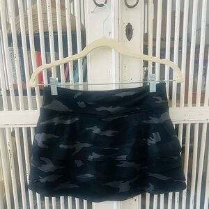 Tennis skirt by Athleta, black camo print skort